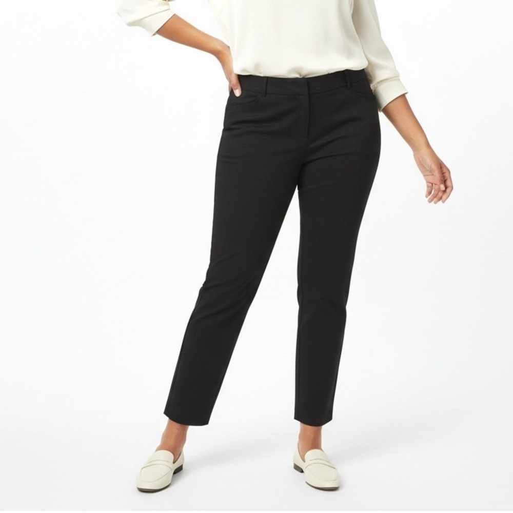 Ava & Viv Womens Black Stretch Cropped Mid-Rise Office Casual Size 20
